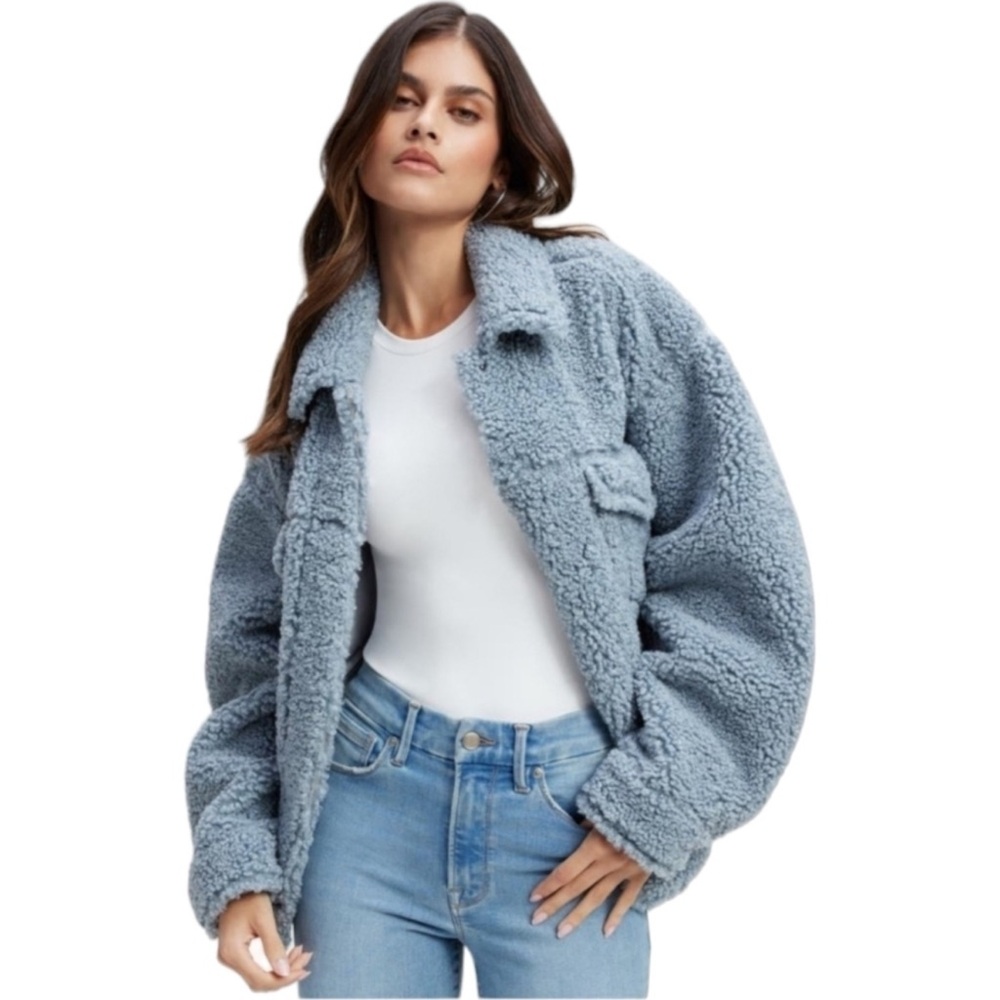 NWT blue shearling teddy coat. Size 0/00